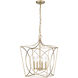 Tracy 4 Light 16 inch Painted Modern Gold Pendant Ceiling Light